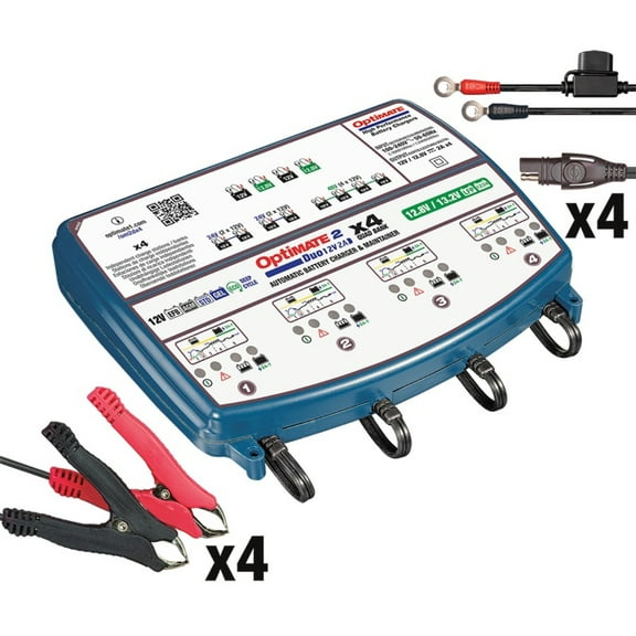 Tecmate OptiMate 2 DUO x 4 Bank 12V/12.8V 2A Battery Charger/Maintainer (TM-575)