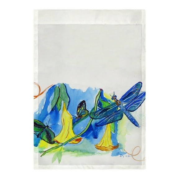 Betsy Drake FL813G Yellow Bells & Dragonfly Flag - 28 x 40 in.