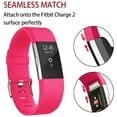 thumbnail image 2 of Bandes de Remplacement Compatibles pour Fitbit Charge 2, Édition Classique & Spéciale Bracelets de Sport Ajustables (Rose Rouge, G), 2 of 7