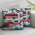 thumbnail image 3 of nygtbtfer Police Car Throw Pillow Soft Fire Truck Decorative Throw Pillowcase for Kids Teens Vehicle Pillow Case Cushion Cover Airplane Pattern Red Blue Cushion Case White, 3 of 7