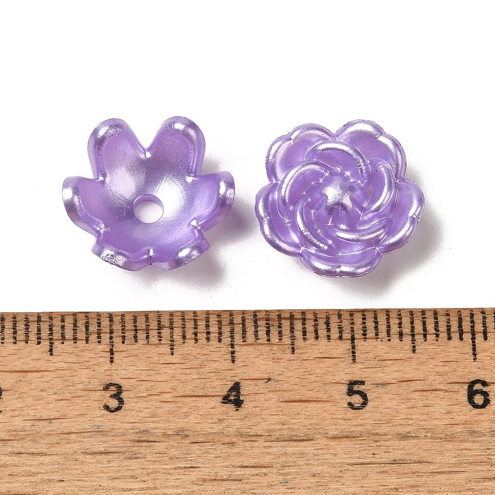 Acrylic Pearly Lustre Beads Mixed Shapes Medium Purple 11.5~25x8~25x2~6mm Hole: 1~2mm