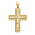 thumbnail image 1 of 14K Yellow Gold Greek Key Filigree Cross Pendant, 1 of 2