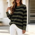 thumbnail image 2 of yillto Womens Striped Sweater Knit Long Sleeve Crewneck Loose Lightweight Fall Winter Fashion Sweaters, 2 of 6