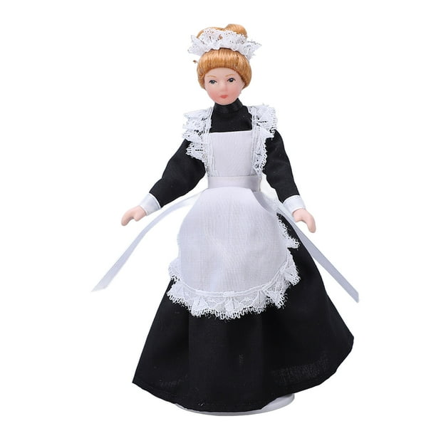 Muñeca De Sirvienta De Salón Victoriano En Miniatura, Modelo De Muñeca De Cerámica Negra De Alta Simulación, Móvil, Hecha A Mano, Para Accesorios De Casa De Muñecas Para ANGGREK Doll House Maid Doll