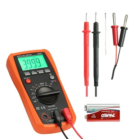 KFFKFF Digital Multimeter, 4000-Count TRMS AC/DC Voltage and Current Tester, Auto-Ranging Meter for Measuring Voltage, Current, Resistance, Capacitance, Temperature, Diodes, Continuity,and Duty Cycle