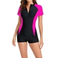 thumbnail image 1 of FRSASU Combinaison de Surf une Pièce à Jambes Courtes pour Femme, Protection Solaire, Fermeture Éclair devant, Combinaison Intégrale, Rouge, TTG (TTG), 1 of 8