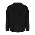 thumbnail image 4 of Yubnlvae Black Women Button down Shirts Cotton Linen Blouse Tops Long Sleeve Collar Shirt Tunic Loose Fit Fashion Trendy Clothes, L, 4 of 6