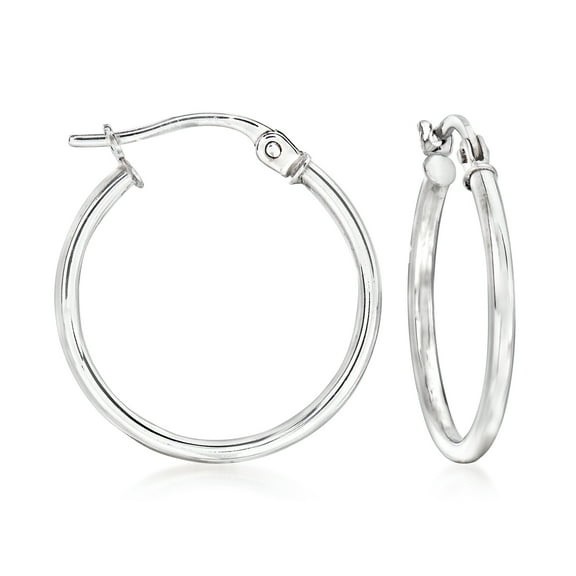 Ross-Simons 14kt White Gold Hoop Earrings, Women's, Adult