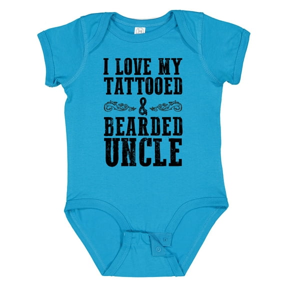 Inktastic I Love My Tattooed & Bearded Uncle Boys or Girls Baby Bodysuit