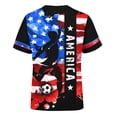 thumbnail image 5 of 2026 Soccer Cup Graphic Jersey for Men, Short Sleeve Crew Neck Tee with Player Silhouette & Watercolor Flag for Streetwear & Fan Gathering Blue 16, 5 of 7