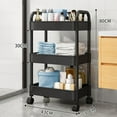 thumbnail image 1 of 3-Tier Rolling Storage Cart With Wheels-Durable Plastic Multi-Room Organizer For Kitchen- Living Room-Office -Bathroom, 1 of 1
