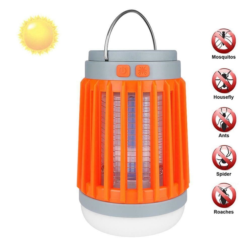 Bug Zapper Mosquito Killer Lamp 2 in 1 Solar USB LED Camping Lantern Insect Trap 