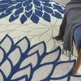 thumbnail image 3 of Nourison Aloha Indoor/Outdoor Tropical Floral Ivory/Navy 7'10" x round Area Rug, (8' Round), 3 of 10