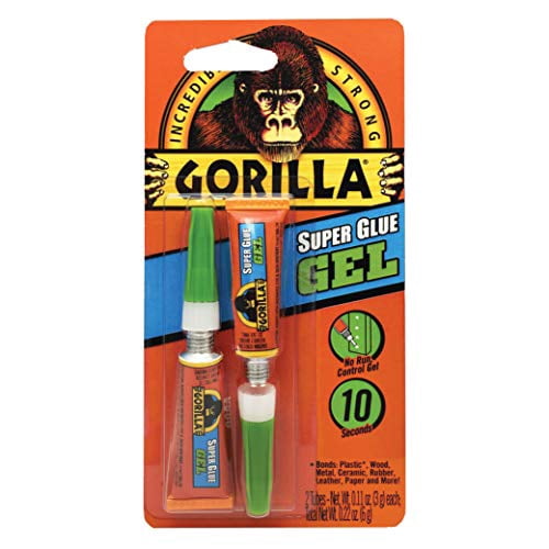 Gorilla Super Glue Gel, 3 Gram Tubes, Clear, (Pack of 6)