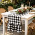 thumbnail image 6 of LIORAGLJ Double-Sided Black & White Plaid Christmas Table Runner 13×55in Dining Window Decor, 6 of 6