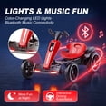 thumbnail image 6 of Holaki 12V Electric Go Kart for Kids, Battery Powered Ride on Toy with Adjustable Seat, Music, LED Lights, EVA Wheels & Forward/Reverse Driving, Red, Ages 3-6, 6 of 10