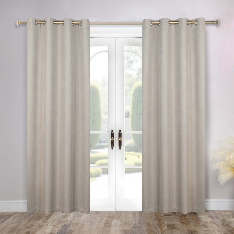 Superior Nyan 100% Blackout Curtains Set of 2, Grommet Header Curtain Panel Pair, Oatmeal Beige, 52"W x 96"L