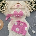 thumbnail image 4 of Soft and Comfortable Beach Set Womens 3 Piece Swimsuit Bikini Top and Skirt Headscarf Beach Swim Wear Set, 4 of 8