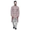 thumbnail image 1 of Atasi Kurta Imprimé à Manches Longues pour Hommes Chemise Ethnique en Coton Slub Boutonnée, 1 of 5