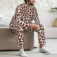 thumbnail image 6 of KLL Coffee Rugby Sleepwear Mens Flannel Pajamas,Long Cotton Pj Set, 6 of 7