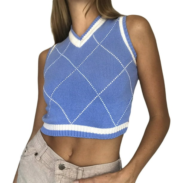 Plaid cropped shop sweater