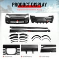 thumbnail image 3 of Ikon Motorsports Front & Rear Bumper Cover, Compatible with 2015-2023 Dodge Charger, Widebody Style Unpainted Black PP Replacement Bumper Conversion with Fender Flares, Side Skirts and Diffuser Lip, 3 of 7
