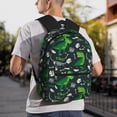 thumbnail image 5 of Yield Dinosaur and Bone Print Backpack for Women Men, Lightweight Casual Travel Daypack, Classic Basic College Backpack, Middle School Bag, 5 of 5
