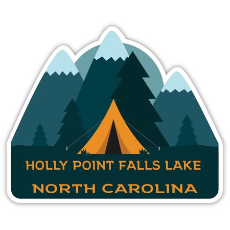 Holly Point Falls Lake North Carolina Souvenir 4 Inch Vinyl Decal Sticker Camping Tent Design