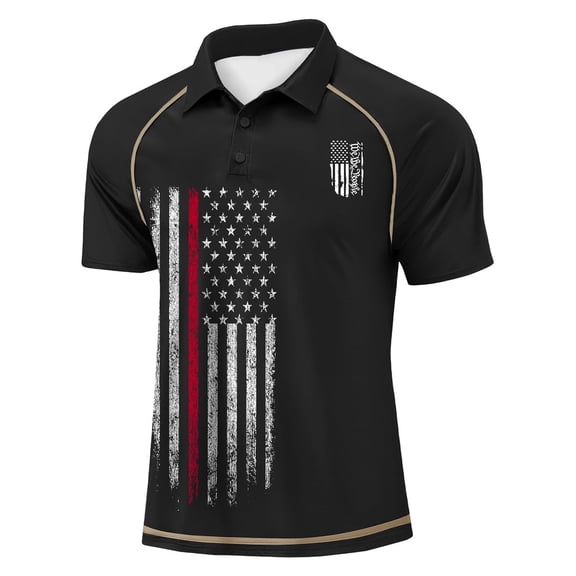 Men's Patriotic Polo Shirt 250th Anniversary USA Shirt American Flag Independence Day Casual Button Shirt