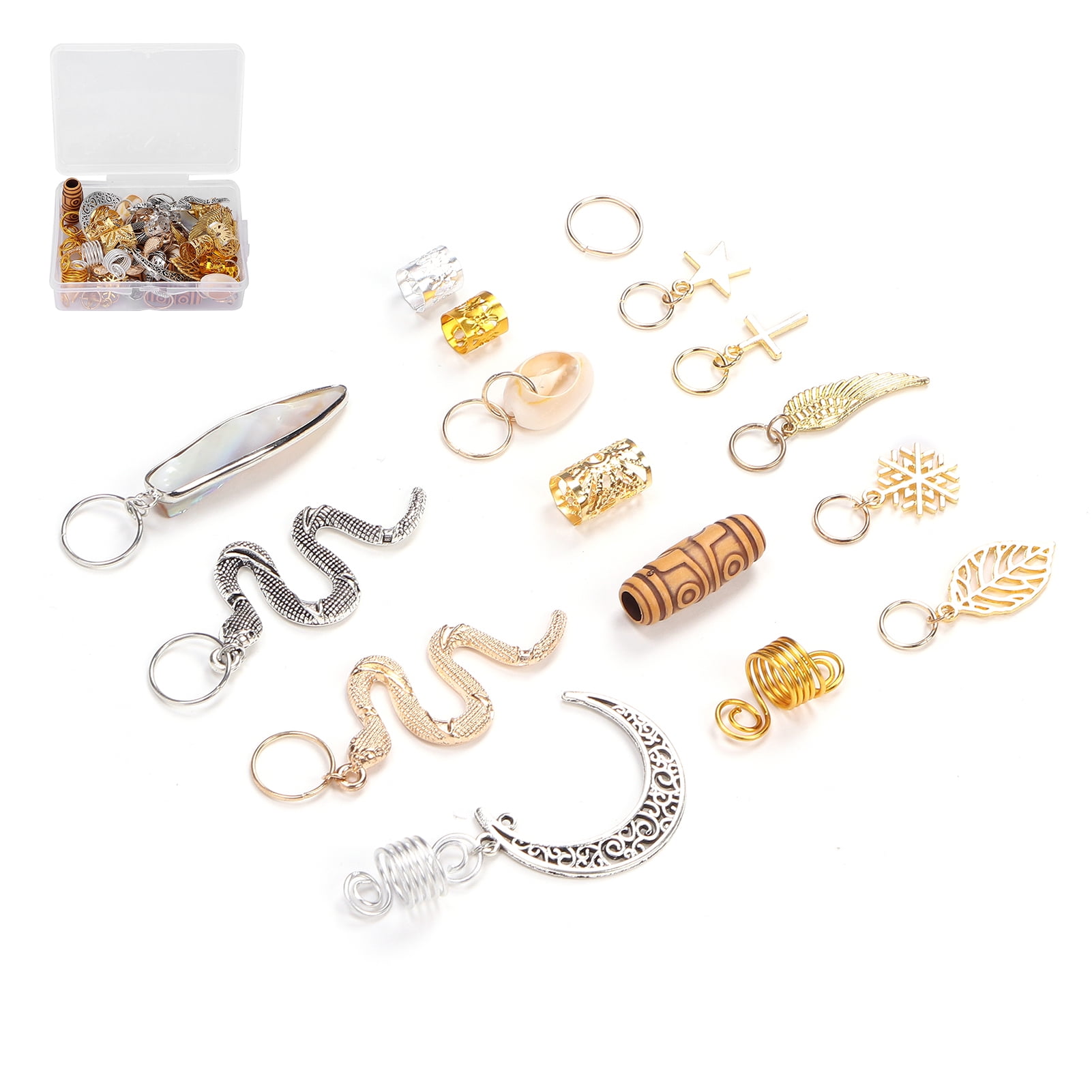 Ymiko Hair Rings Hair Jewelry Rings Gold Hair Accessories For Braids Hair Rings Clips For Bridal For Wedding