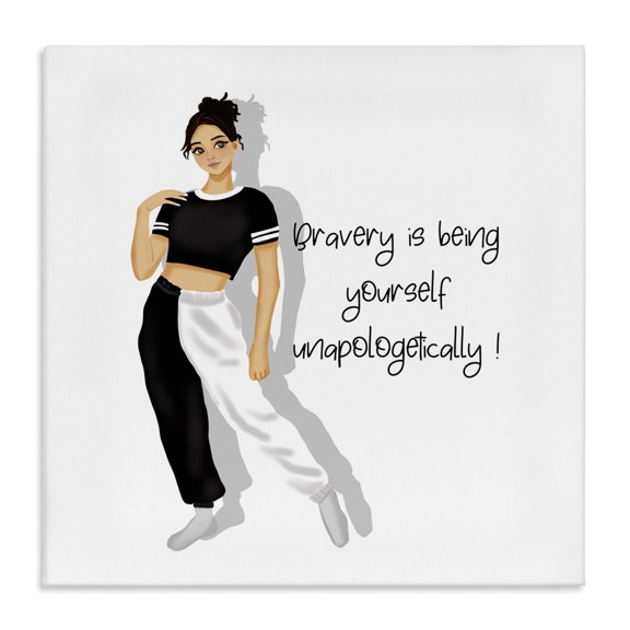 Stupell Industries Contemporary Bravery is Being Yourself Canvas Art, 17 x 17, by Saba Rauf