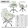 thumbnail image 7 of Whosucclay Flower Leaf Print Swivel Armrest Curved Back Cover, Universal Elastic Office Chair Slipcovers, Stretch Wingback Dining Chair Cover Protector, for Vanity Living Room, 7 of 7