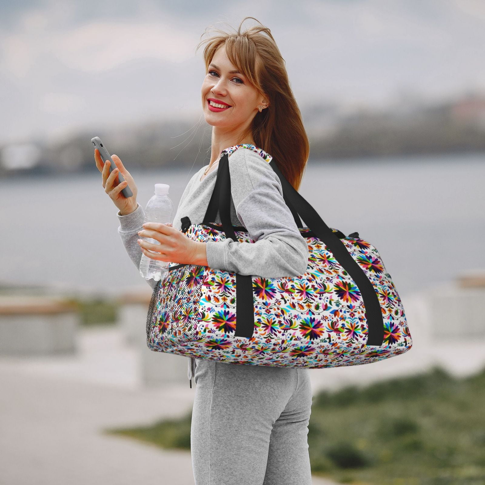 Fuzoiu Mexican Bright Style Print Travel Duffle Bag,Carry On Tote Bags,Duffel Bag,Sport Gym Bag, Hospital Bag for Labor and Delivery, Overnight Bag,Luggage Bag