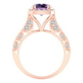 thumbnail image 4 of 2.7ct round cut alexandrite 18k rose gold halo Bridal Wedding Engagement Promise Anniversary Ring for Women size 5.5, 4 of 7