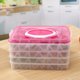 thumbnail image 5 of Refrigerador Caja de almacenamiento de la bola de masa hervida de mantenimiento fresco Cuatro capas Organizador de soporte de contenedor de bola de masa apilable portátil (rosa roja), 5 of 5