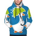 thumbnail image 4 of KLL Goose Holding an Umbrella Print Mens Hoodie Long Sleeve Casual Pullover Hooded Sweatshirt Fashion Drawstring Hoodies with Pocket-Small, 4 of 6