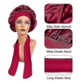thumbnail image 3 of Nuevo gorro de satén grande de seda para dormir por la noche, gorro largo de satén con banda para atar la cabeza, gorro envolvente para cabello trenzado rizado para mujer, Shuangceng negro, 3 of 5