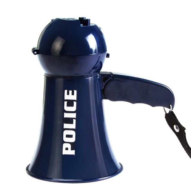 Kids Pretend Officer Toy Megaphone With Siren Sound For Children Role Play Toy With Handle Strap
