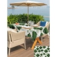 thumbnail image 4 of Outdoor Tablecloth with Umbrella Hole and Zipper, Dark Green Geometric Moroccan Rectangle Table Cloth 52x70 Inch Waterproof Tablecloth, Abstract Art Ombre Modern Picnic Table Cover for Patio Camping, 4 of 7