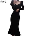 thumbnail image 2 of dress with long sleeves, Polyester, Black, L, 2 of 5