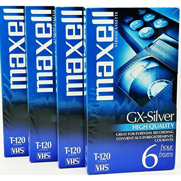 Maxell 4 Pack GX-Silver T-120 VHS