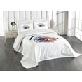 thumbnail image 3 of Ambesonne Eyelash Quilted Bedspread Set 3 Pcs, USA Flag Female Eye, King Size, Navy Blue Red Black, 3 of 5