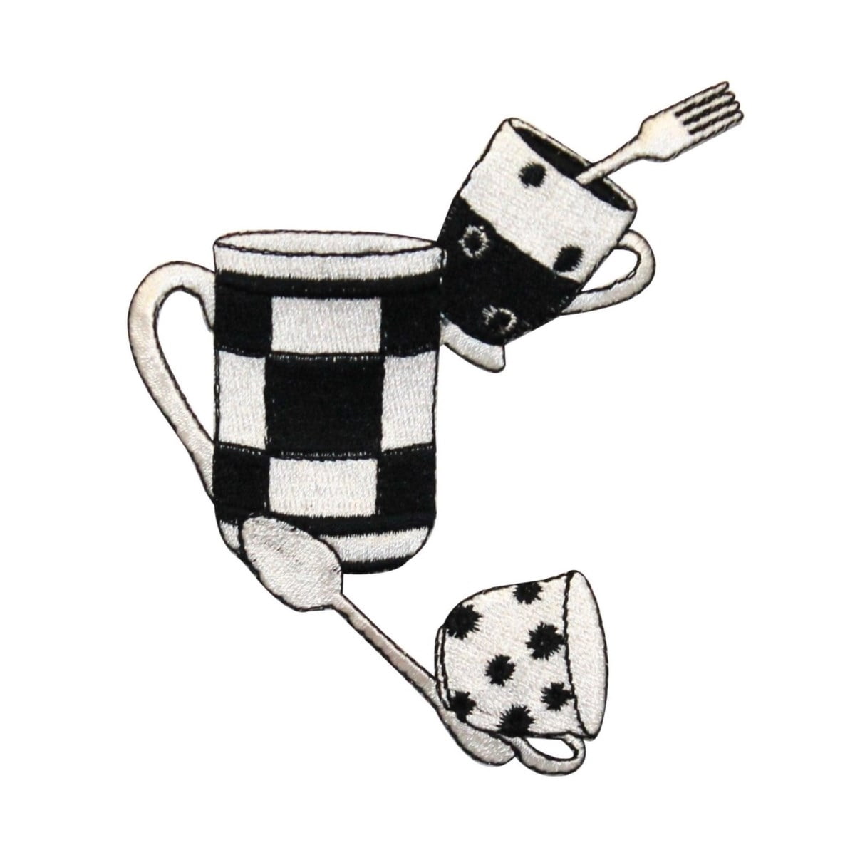 ID 1269 Coffee Cups Patch Restaurant Diner Drink Embroidered Iron On