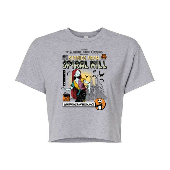 Disney - The Nightmare Before Christmas - Something's Up With Jack - Juniors Cropped Cotton Blend T-Shirt