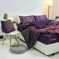 thumbnail image 3 of Unique Bargains 5-piece Bohemian Duvet Cover Polyester Bedding Set Purple Queen, 3 of 8
