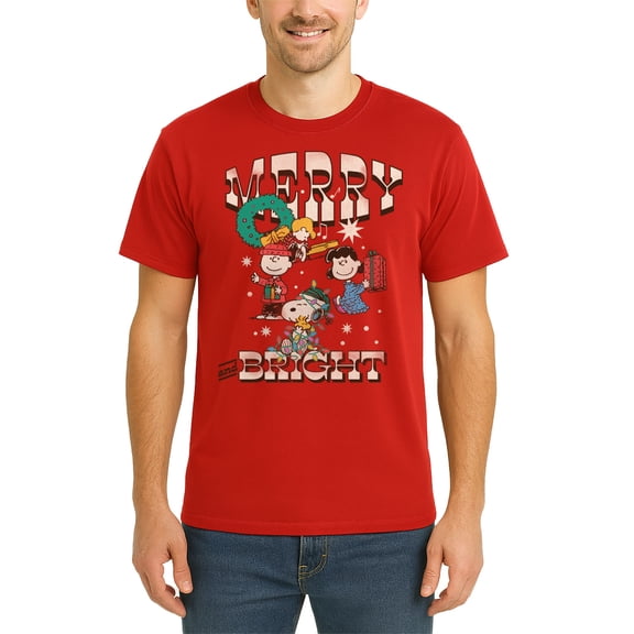Peanuts - Merry And Bright - Men's Short Sleeve Graphic T-Shirt