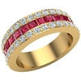 thumbnail image 3 of Mens Wedding Rings Ruby Gemstones Rings 14K Gold Diamond Ring 2.97 CT TW, 3 of 6