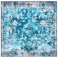 thumbnail image 2 of SAFAVIEH Riviera Dzvezda Abstract Polyester Machine Washable Area Rug, Navy/Light Blue, 6'7" x 6'7" Square, 2 of 13