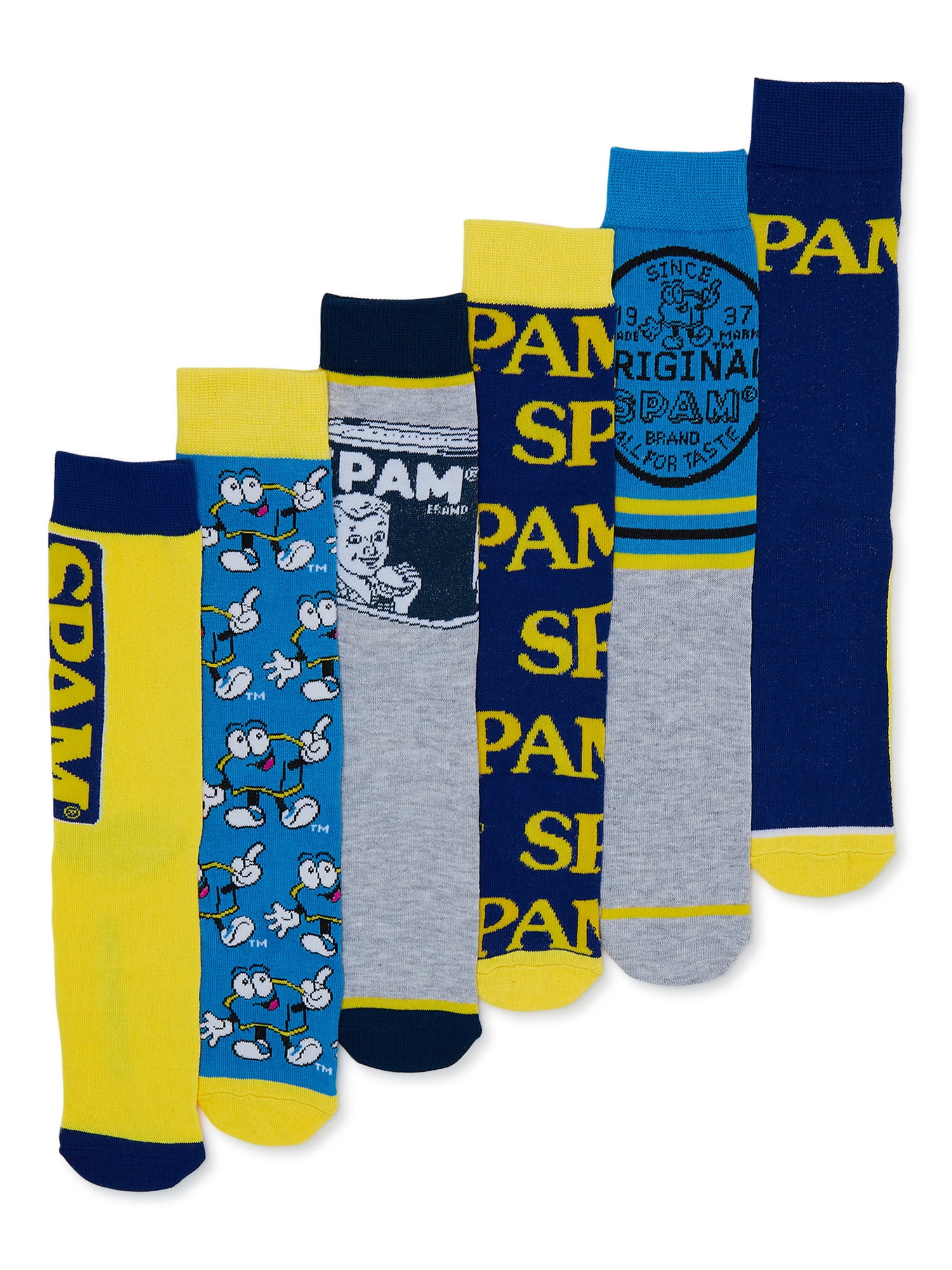 Spam Men's Crew Socks, 6-Pack - Walmart.com