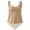 Khaki, variant on Women's Tankini Swimsuit Scoop Neck Floral Print Ruffled Top with Boyshorts Tummy Control High Waisted Ruched Soft Stretch Beach Bathing Suit